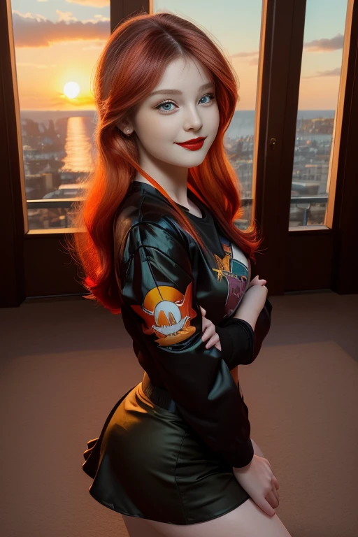 a girls,sexy,MOON,3D,backshirt,redhair