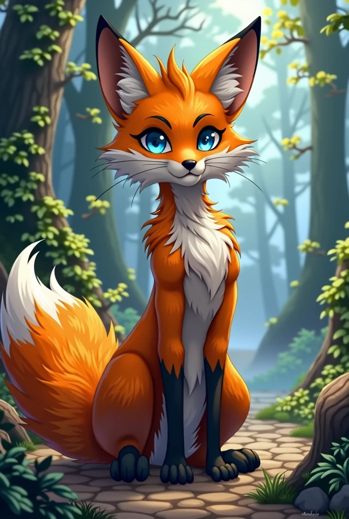 uploaded the e621, beautiful and detailed, woman (((female))) ((anthro)) Fox, (Averi, Fox girl), cinematic lighting, Fox, (anthro, fluffy fur), anthro fox girl, body fur, curvy, sexy, nice, cute, hot, comfortable anime-style cartoon-style, digital drawing, SFW, flat chest, chest fluff, blushing, green eyes, sassy, sassy hips, cute friendly smile, heart, hearts, speech bubble, looking at viewer, close up, sitting, sitting on a rock, Ross Tran, ruan jia, by Kenket, by zero-sum