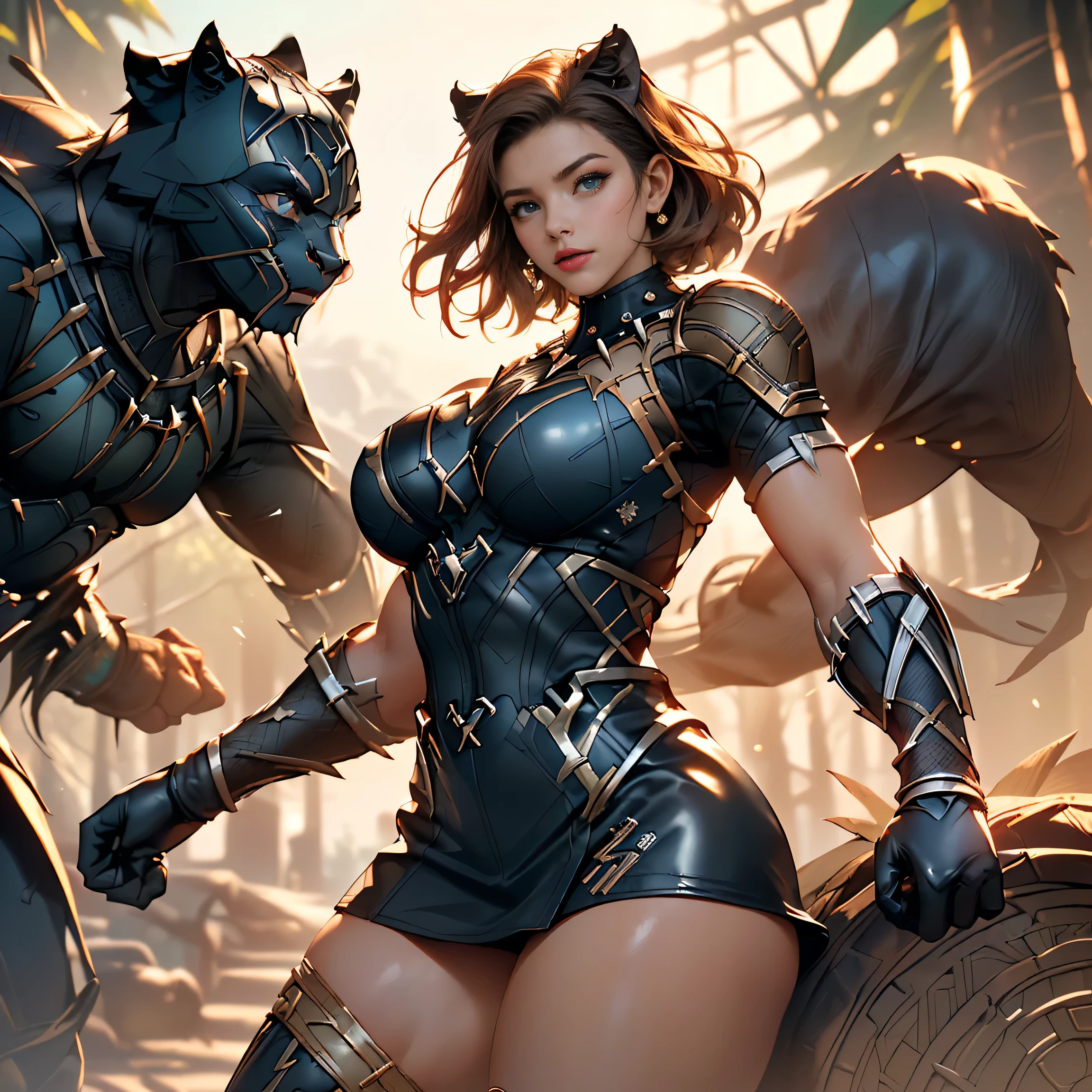 8K,all-fours,40 years old blonde middle-aged woman,dog woman with very big breasts, 1dog woman with very big breasts, 金髪のモヒカンヘアの髪を持つenticingなとても大きな胸の, Fantasyart, 40 year old woman with mature dog, wojtek fus, 黒と金色のA sexyな衣装, Chiquita, Trending on CGSTATION,in woods,Rugged look,black and shorts,enticing,超A high resolution,real looking skin,combat scene,action scene,actionpose,emit an aura from the body(Dragon Ball style)irate,emit,A sexy,View here,Dog personification,dog ears,very large chest armor,View here,A seductive smile,Look at viewers,I put my hands on my very large breasts,a closeup,strongly cracked abdominal muscles,Emphasizes cleavage,