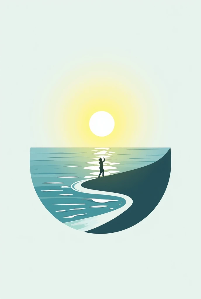 NAGI Music Label, Logo, Simple color, simple figure, calm, blue color, sea