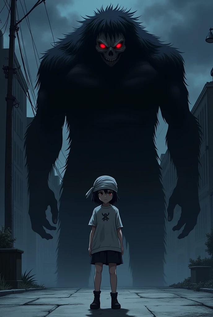 (Attack on Titan) An enormous titan woman (cute maniac face extra huge mouth, dark hair, small pot belly, big butt, painted toe nails) merrily stomps down the streets of Tokyo, she has her mouth open and drooling. The woman (cute, miniskirt, airy blouse, high heels) she wants to eat has fallen and twisted her ankle and is now sobbing on the street. Came is low at the victim looking up at the hungry Titan