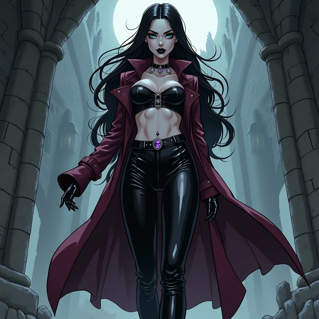 (best quality,4k,8k,highres,masterpiece:1.2),ultra-detailed,(realistic,photorealistic,photo-realistic:1.37),goth korean girl, gothic,1woman,dark forest,red eyes,dark ambient,low saturation,anime style,pale skin,long flowing hair,gothic clothing,silhouette,surreal background,mysterious atmosphere,intense emotions,melancholic expression,lens flare,dramatic shadows,symbolic elements,heavy makeup,pale and dark colors,misty fog,ethereal beauty,subtle texture, dark makeup, back shot , full body, wicked smile