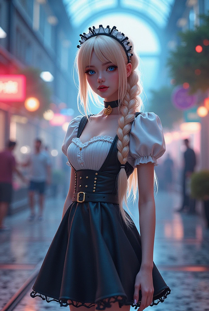 ((Best Quality, 8K, Masterpiece:1.3)), Focus:1.2, Perfect Body Beauty:1.4, Buttocks:1.2, (Layered Haircut:1.2)), (Rain, Street:1.3), Bandeau Dress:1.1, Highly Detailed Face and Skin Texture, Delicate Eyes, Double Eyelids, Whitened Skin, Long Hair, (Round Face: 1.5)