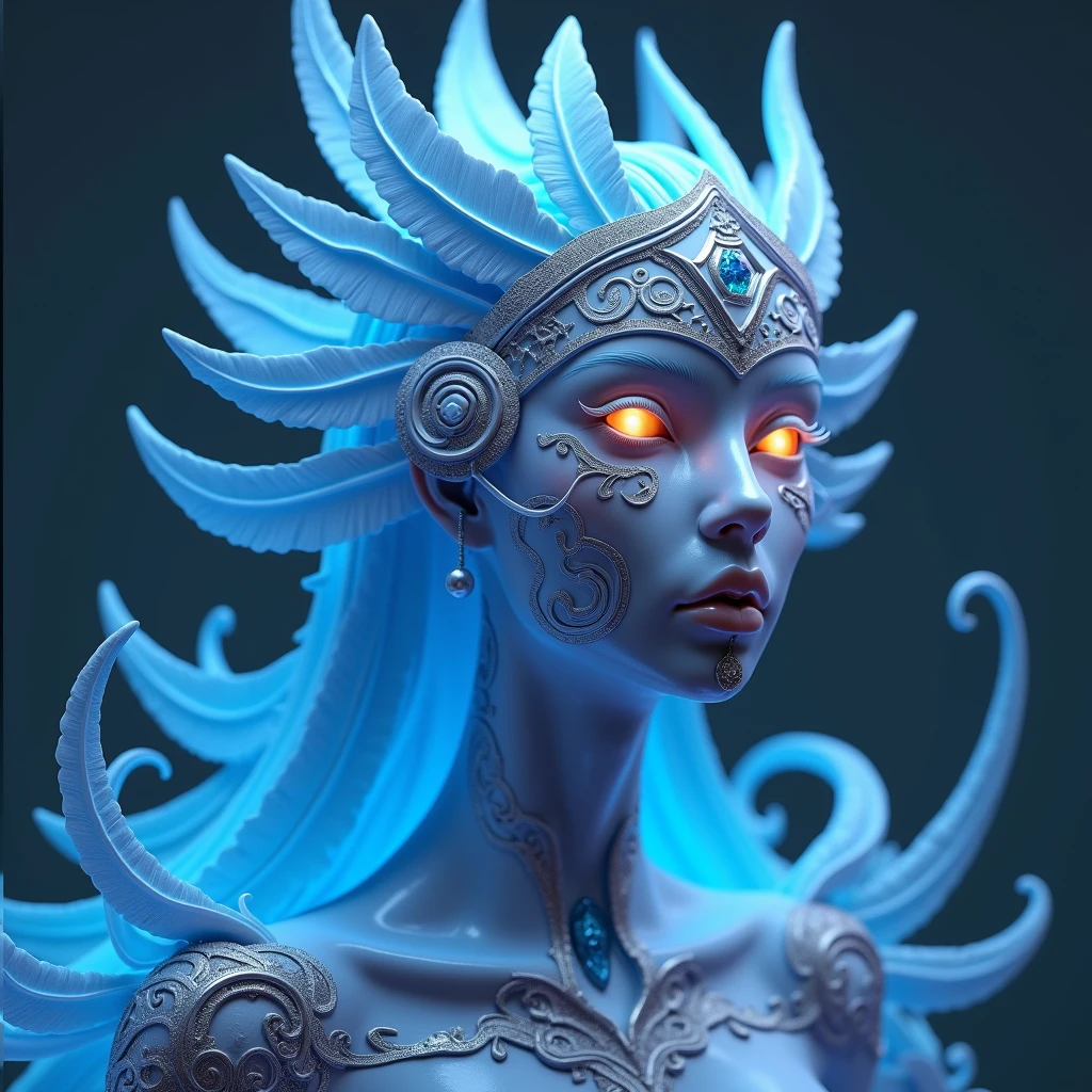 Portrait, (beautiful female alien:1.2), (There is a female genital-like organ in the middle of the forehead:1.8), (The most beautiful face in the history of the universe:1.2), (scarlet eyes:1.6), (Translucent skin:1.8), an evil gaze that seduces , (red eyes:1.5), Full body like, (sexypose:1.5), alien, No humans, cells are fused, (Lots of translucent tentacles:1.1) (Translucent skin:1.3), extraterrestrial, cell, bio image, 魅惑的, Best Quality, 8K,4K_quality, high definition, Dramatic Lighting, masutepiece:1.5,cinematic quality, detail up, (Intricate details:1.2), high resolution, High Definition, drawing faithfully, (Thick eyebrows:1.2), Beautiful eyes with fine symmetry, (Ultra detailed eyes:1.2),(Highly detailed face and eyes:1.2), (High-resolution red-eye:1.4), Intimate face, (Super detailed skin quality feeling:1.4), Perfect Anatomy, (Beautiful toned body:1.5), (Moist skin:1.2), No makeup, (dark circles:1.1), long canines, cinematic drawing of characters, ultra high quality model, cinematic quality, detail up, (Intricate details:1.2), high resolution, High Definition, drawing faithfully, Official art, Unity 8K wall , 8K Portrait, Best Quality, Very high resolution, ultra detailed artistic photography, midnight aura, unreal engine 5, Ultra Sharp Focus, art by alberto seveso, ArtGerm, Roisch, intricate artwork, Medusa, best quality, masterpiece, ultra high resolution, (photos realistic:1.4), Ultra-realistic realism, dream-like, nautilus, Creation of fantasy, Snail, Dream Snail, biopunk nautilus, thrilling color schemes, Ultra-realistic realism, seductively smiling, blue tentacles