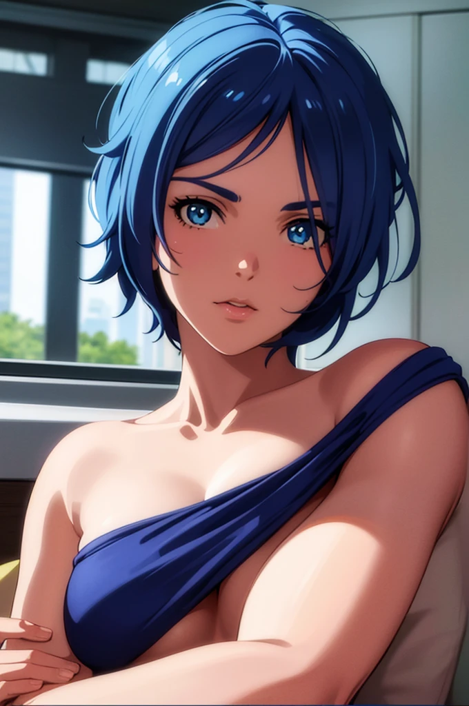 1girl, heterochromia, blue hair, blue eye, yellow eye, short hair, cat human, (best quality,4k,8k,highres,masterpiece:1.2),ultra-detailed,(realistic,photorealistic,photo-realistic:1.37),detailed facial features,beautiful detailed eyes,beautiful detailed lips,extremely detailed eyes and face,long eyelashes,fantasy,anime,vivid colors,digital art,illustration