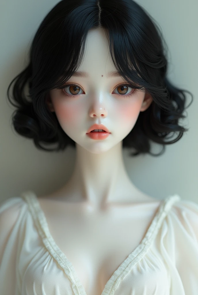 Create a doll that looks like a real girl but is slightly creepy.
