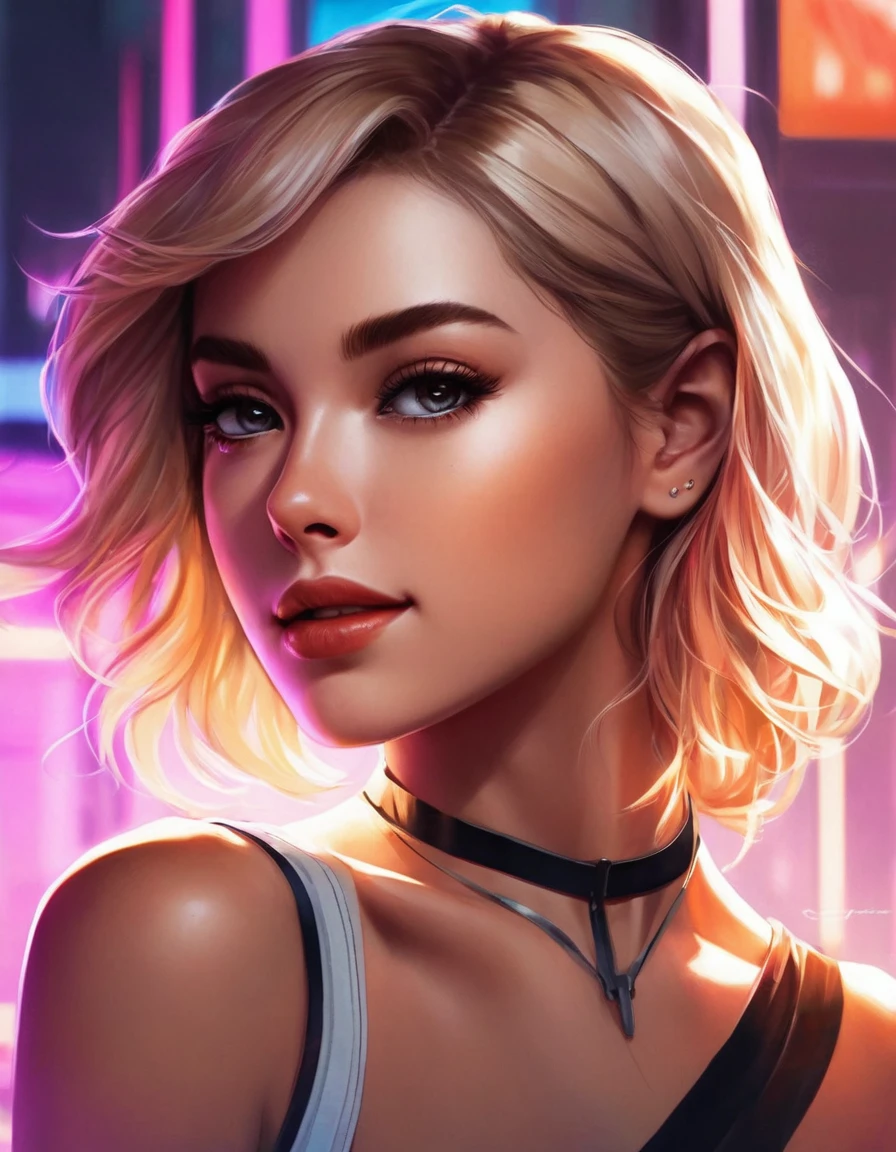 Half-length photo，woman with a beautiful face and flawless skin in the style of greg rutkowski artgerm ross tran ilyA kuvshinov paul lehr dramatic studio lighting hyperrealistic 8k resolution trending on Artstation concept design digital painting cyberpunk sharp focus illustration octane render unreal engine 5 4d ultra hdr Very detailed intricate matte background photorealism cinematic masterpiece fine portrait, Realistic shadows，Post-processing glow、Rich、Vibrant colors，Powerful imagery，NASA Photos - True Quality，Minimal detail，3d . The award-winning, professional, Very detailed