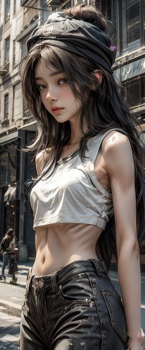 ((perfect anatomy,realistic,:1.3,RAW Photography:1.3,masterpiece、highest quality、Ultra - High resolution、High resolution、Highly detailed CG、8K)),cowboy shot, 2girls, (2women:1.4), 20 year old beauty,((beautiful detailed face and eyes,big and gorgeous eyes)), brown eyes,crying,open mouth,steam:1.5,((brown hair,long hair,forehead,center parted hair:1.2、straight hair)),(medium breasts,slender body,small head:1.2,skinny,tan skin,gleaming skin,oily skin,shiny skin,sweat:1.7), BREAK ,(((Tops that are see-through with sweat、white tank_top,navel, black sports shorts))), BREAK ,standing,training in progress,spread legs:1.5,gymnasium hall, (topless:1.4), ((nipples:1.4))