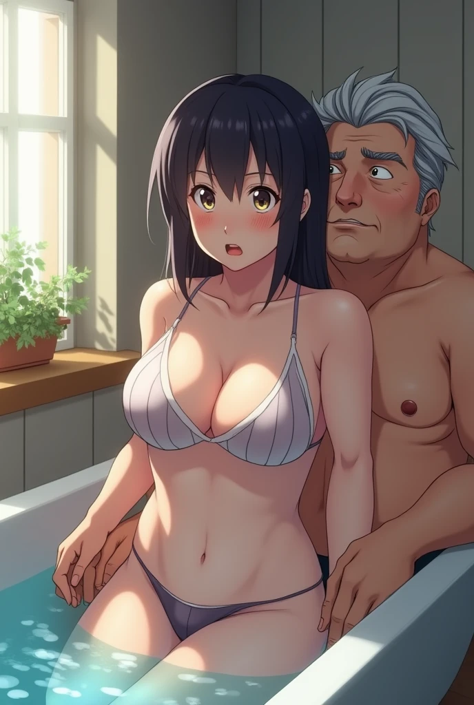 (masterpiece, 最high quality, high quality, High resolution, Super detailed,bishoujo game CG, visual novel style,Sharp details,Detailed painting \(Moderate\), ),
1 Female,Black Hair,Mature Woman,65 years old,(Wrinkles around the eyes,Mouth wrinkles,Flabby belly,Sloppy body),Small breasts,Updo,Dark blue eyes,Red lips,Pure,Chaste,virtuous,moderate,A kind smile,Completely naked,(puppet:1.5),Curvy,Saggy breasts,(pubic hair,:1.3),Belly roll,eye shadow,Captivating smile,
break
love hotel,On the bed,adultery,Middle Age Spreads,(breast inhale,inhale_Nipples, :1.2),
break
(Mature Woman and man,Have sex,Browsing Caution,Couple,Heterosexual,Pussy,penis,Pussy juice,Browsing Caution:1.5),(Difficulty breathing,Irregular breathing,very Sweaty,Sweat,:1.1),
(Sweatで湿って少し乱れた髪がこめかみやうなじから覗いている,Sweaty),(hair is stuck to body with Sweat,:1.1),cum in Pussy,large penis,(激しい腰の動きによるMotion Blur,moving angle,Motion Blur,Motion Lines :1.3),