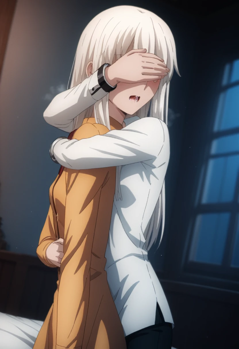 Keishirogane, Kei Shirogane, Long Hair, Blonde, blue eyes, Gray Hair, hair band, clavicle, indoors, classroom, (masterpiece:1.2), Highest quality, High resolution, unity 8k wallpaper, (figure:0.8), (Beautiful attention to detail:1.6), Highly detailed face, Perfect lighting, Highly detailed CG,,Armpit sweat,Shyness,clear,High exposure,Having my armpits licked,His arms are tied and he is hanging from a rope,男にMy breasts are being massaged,Sitting cross-legged,whole body,Topless,Nipples are erect,In underwear,Facing forward,Being hugged from behind,Peeing,whole body,Slender body,Small breasts,Completely naked、Being hugged by a man,My breasts are being massaged、With legs apart、Underhair grows,Peeing