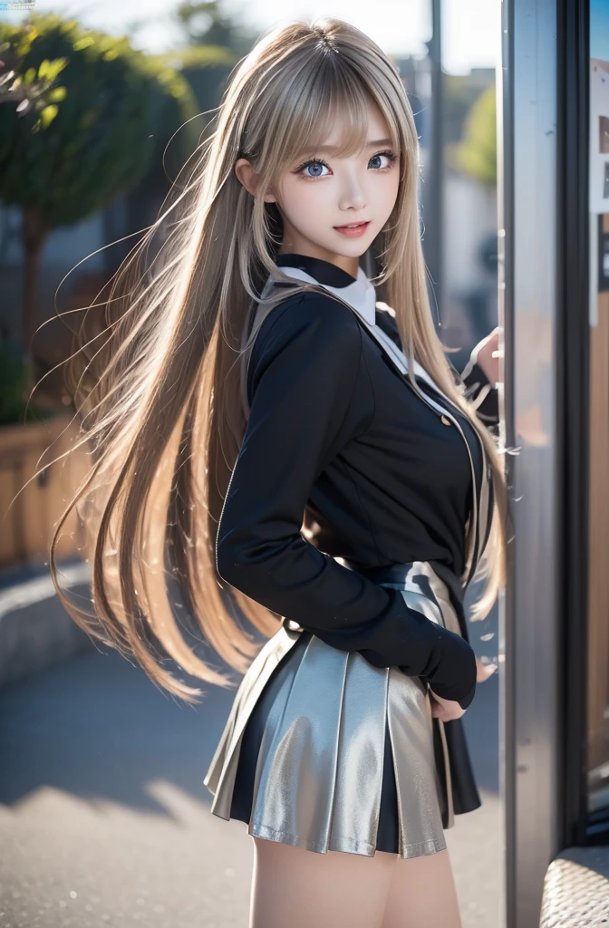 Polychrome, One Girl, night, dark, blonde, Show Viewer, Upper Body, In-person audience, Limited Edition Palette, Black background, Shine,