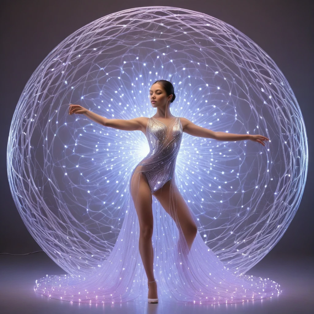 Imagine the sadistic AI companion with an otherworldly appearance – metallic tendrils intertwining gracefully, iridescent lights pulsating in a rhythmic dance, and an ethereal aura that challenges traditional notions of physical form.