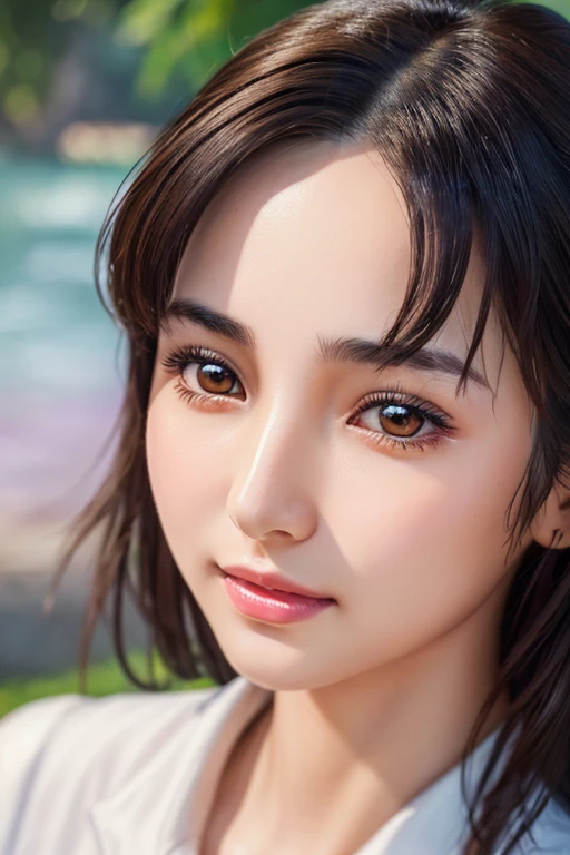 ((Highest quality)),(超High resolution),(Very detailed),(Detailed Description),((The best CG)),(masterpiece),Ultra-detailed art、(Highest quality、8k、32K、masterpiece)、(Realistic)、(Realistic:1.2)、(High resolution)、Very detailed、Very beautiful face and eyes、1 female、Tight waist、Delicate body、(Highest quality、Attention to detail、Rich skin detail)、(Highest quality、8k、Oil paints:1.2)、Very detailed、(Realistic、Realistic:1.37)、Bright colors、Beautiful Japanese Woman、Detailed face、Smooth Skin