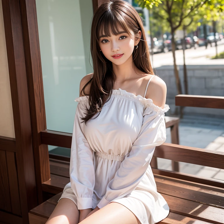 one person、cute、Straight Hair、whole body、Small breasts、Inviting feeling、Summer clothing、skirt
