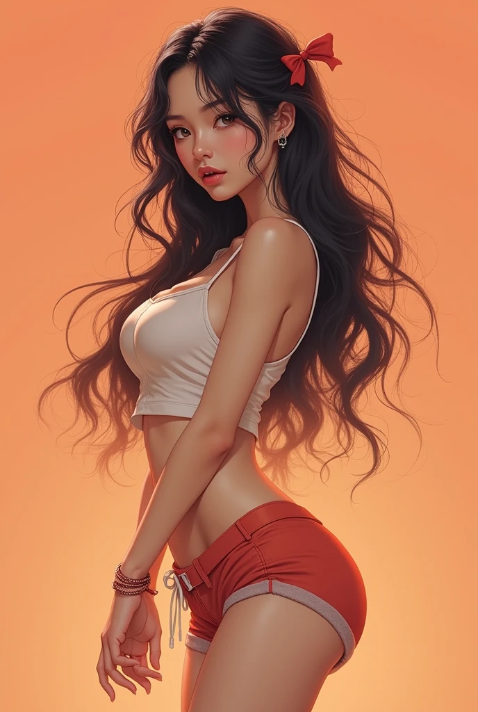 1 , longye hair, breastsout, bangss, Hair with two high braids, Action Painting, high resolution,