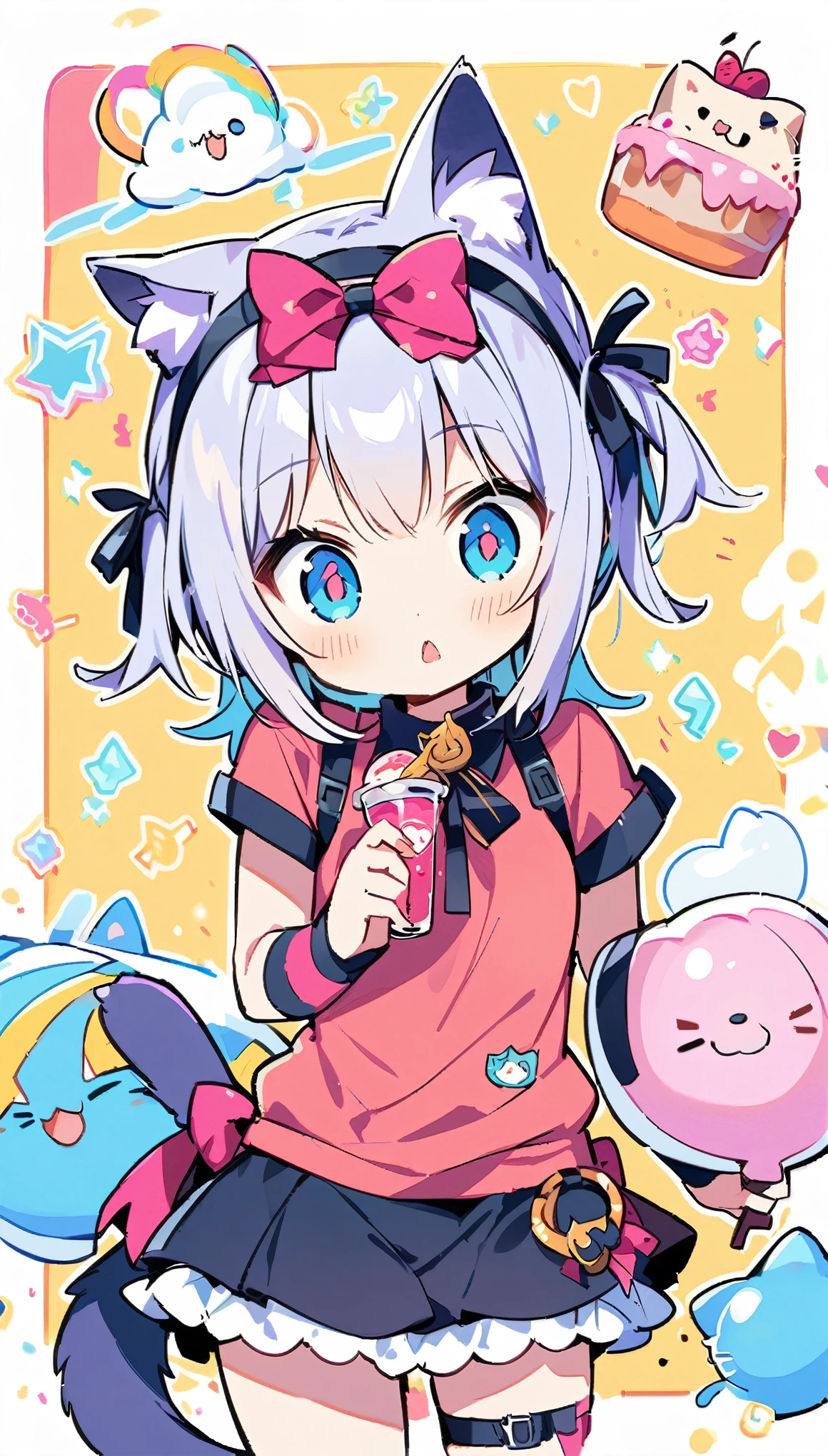 Cat ear，Cat&#39;s Tail，furry cat,Stick out your tongue，lure，Sweat，(high quality, 8k, 4K, high contrast, artwork:1.2, high quality, best aesthetics), (centered), ((1 woman)), Get on all fours,Cat ear，Cat&#39;s Tail，furry cat