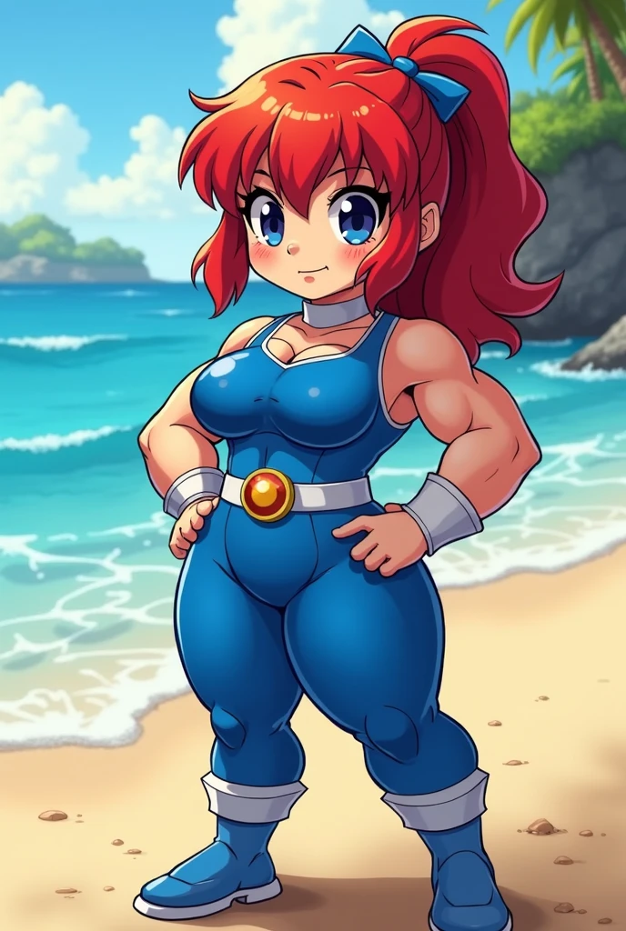 masterpiece, best quality, <lora:HiFiRush:.6>, 1girl, solo, close-up, HiFiRush, <lora:korsica_:.4>, korsica, mature female, toned, large breasts, thighs, vibrant colors, bikini, beach, shadow, reflection,