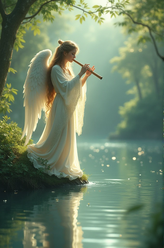 Imagining an angel washing their hands in a serene pond evokes a sense of tranquility and purity. The angel’s delicate touch contrasts with the stillness of the water, creating a moment of peaceful reflection. The gentle ripples in the pond might reflect both the angel’s grace and the natural beauty of the surroundings.