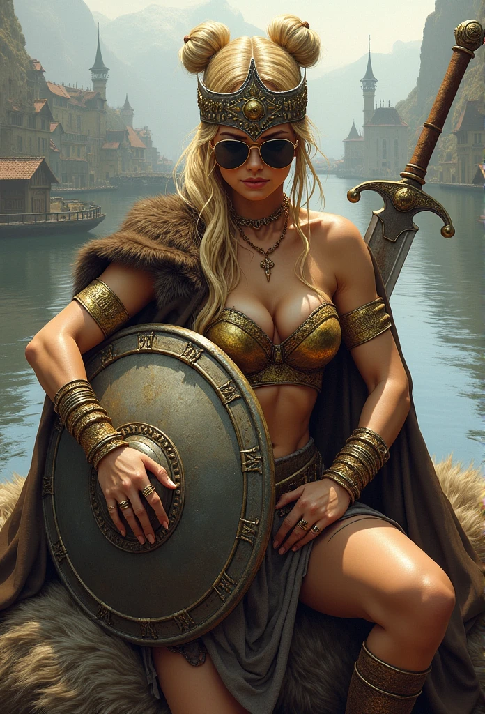 realistic photo, shiny skin, glossy skin, (viking ship, sea, clouds:0.5), nipples, intricate details, ultra-realistic, high saturation, high contrast, 35mm raw photo, embedding:Style-EMCG.pt, <lora:add_detail:0.25>, <lora:lcm_lora_sdxl:1.0>, <lora:SexyConiAIv2p:0.6>