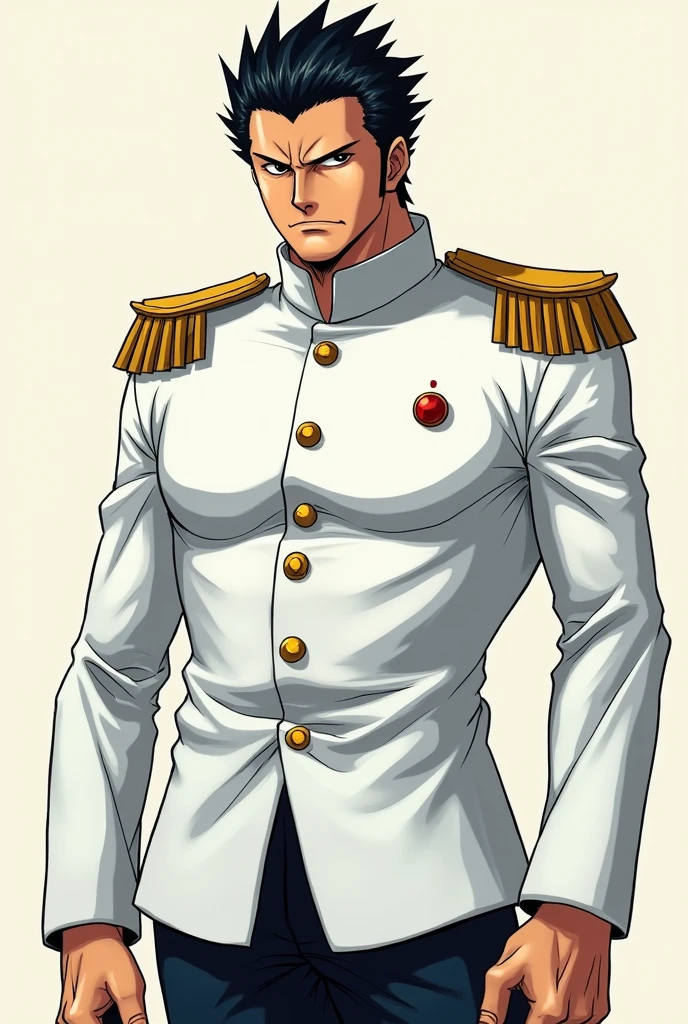 masterpiece, best quality, 1boy, 19 years old, gappyjojo, full body, hat, looking at viewer, solo, detailed background, detailed face, sailor, bright lighting, male focus, bubbles, belt, pants, anime, araki hirohiko (style),