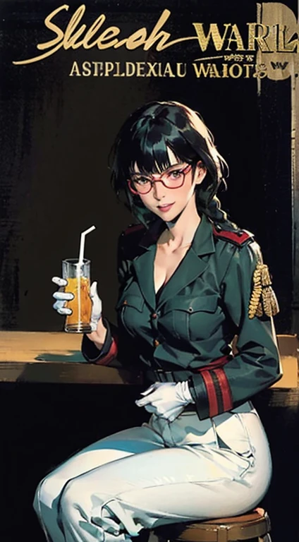 closeup, solo, imu, (giant breasts:1.3), short hair, glasses, green eyes, BREAK, beret, red ascot, BREAK, military uniform, BREAK, bubble tea challenge, drinking straw, crossed arms
<lora:imu-nvwls-v1-final:0.7>
<lora:add_detail:1>
<lora:GoodHands-beta2:1>
<lora:concept_bubbleteachallenge-16:0.9>