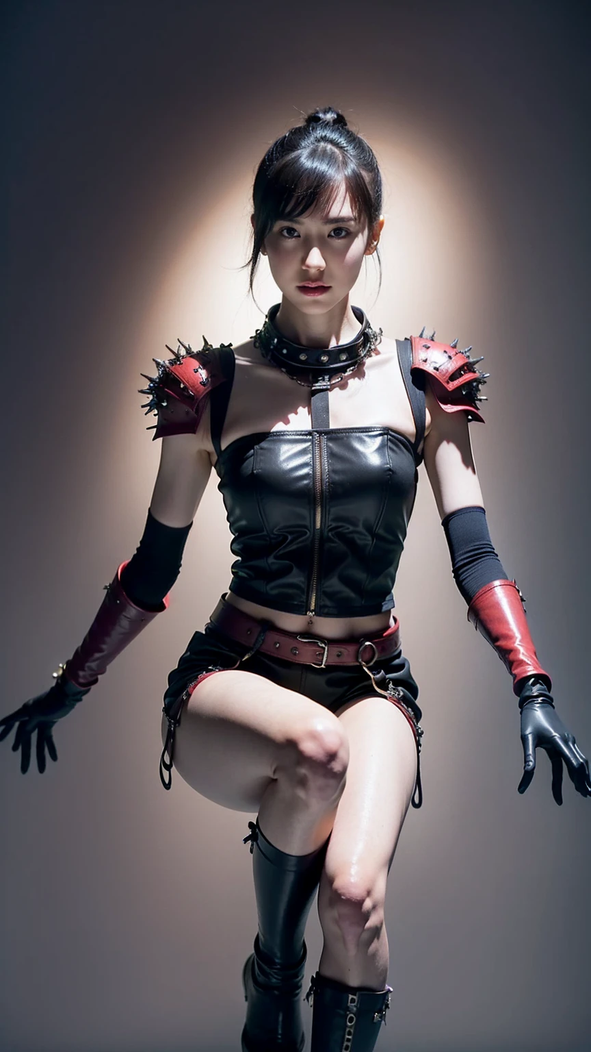 offcial art,Extremely detailed Cg Unity 8K wallpapers,best qualtiy,tmasterpiece,A high resolution,Pretty girl ninja,short detailed hair,Black cut top leather armor,Brown belt,Scabbards on thighs,Japanese Katana Sword,Leather gloves,Black mini leather skirt,Black over-the-knee flat boots,Tight Leather,Small face,The skirt leaks, Spread her legs,with no underpants,bloods,{{Bloody scars on the stomach}},Blood at the corners of the mouth,Stick out your tongue,wounded in fight,killed in fight,{{Corpse}}, {{Look up}},{{half closed eye}},roll eyes,{{dead body}},