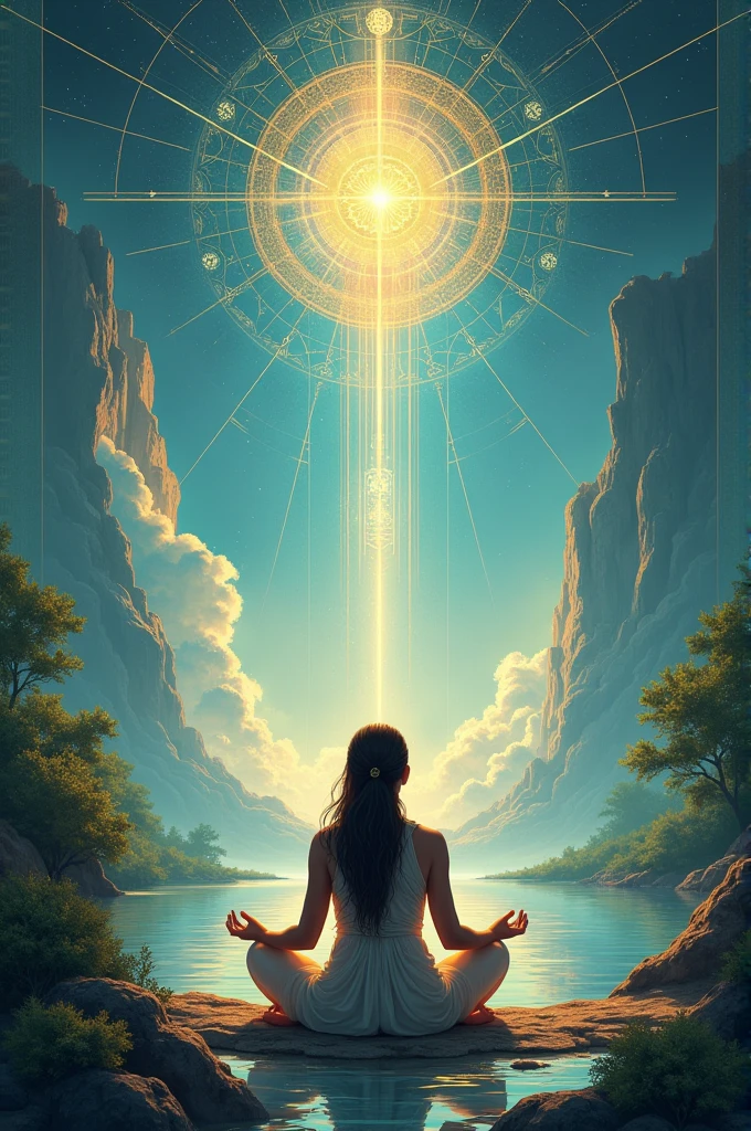 Meishu-Sama, johrei, luz divina, Japanese sitting praying to the heavens, unclothed, undressed, diante de um orisonte lindo, com o sol se pondo, with one hand forward, in connection with the divine, foto retrato, Directed by: Drew Tucker, Directed by: Adam Marczyński, Directed by: Alexandre Kucharsky, Directed by: Gavin Nolan, Surrealismo 8K, Directed by: Jason Felix, Yuri Shwedoff e Tom Bagshaw, arte ilustrativa, Estilo Erik Johansson