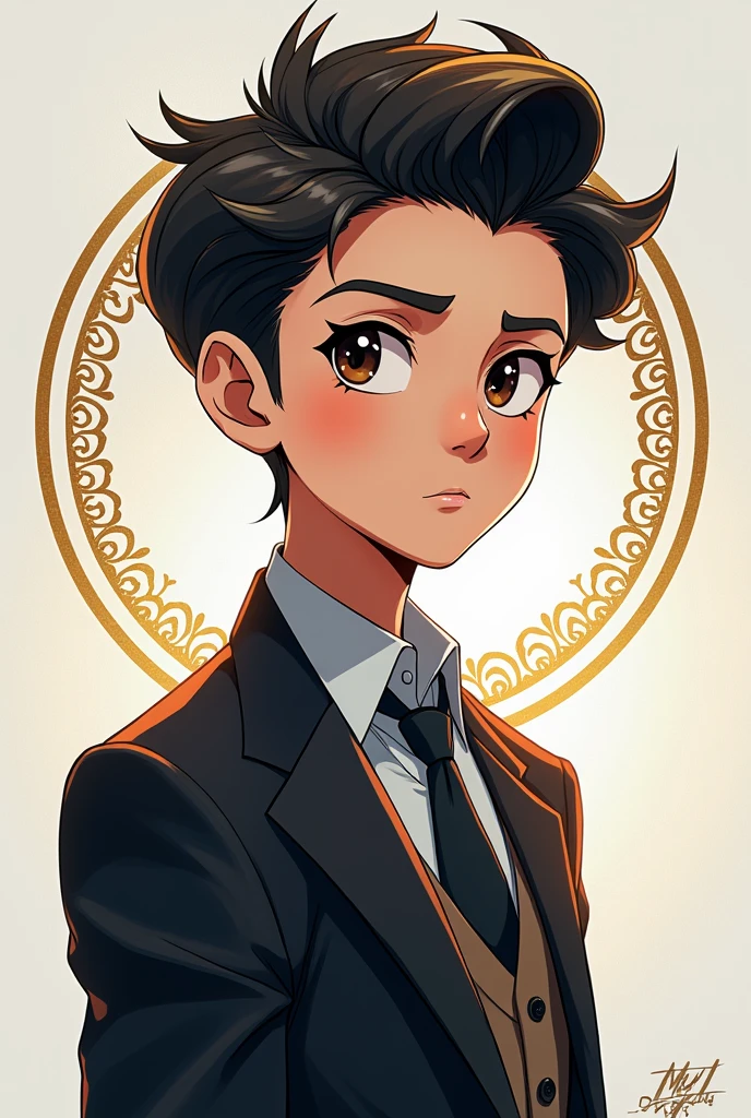 Smart anime boy with logo Abdul  Rahman