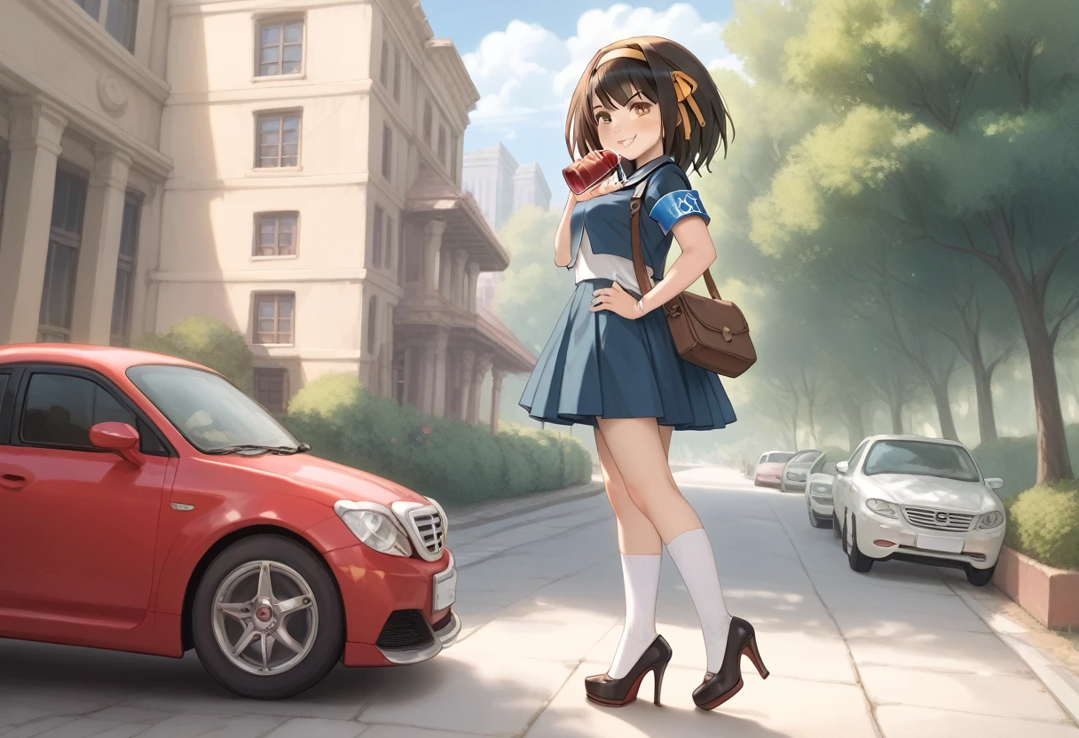 Haruhi Suzumiya ,รุมข่มขืน,Squeeze the breasts, squeeze the vagina, Spread legs to show vagina and spread vagina, pubic hair, (1 lady), (Best quality at best:1.4), (ultra - detailed), (extremely detailed CG unified 16k), A Beautiful Woman with Perfect Figure: 1.4, Sharp Focus: 1.2, very detailed, High-definition RAW color photo, professional photoshooting, amazing face and eyes, cosmetics, (amazingly beautiful girl), ((suzumiya haruhi)), ((kita high sch0ol uniform, blue sailor collar, blue skirt, armband, hairband, medium hair, ribbon, socks)), standing posture, nature, tree, park, (look from down), realistic cinematic face, head to feet long wide zoomed out view, full body long view, photorealistic, ((realistic natural caramel brown hair style, brown eyes)), gorgeous, extremely beautiful face, perfect model beauty, pout mouth, Highly Detailed Face and Skin Texture, Detailed Eyes, Double Eyelids, Medium Breasts, smiling hard, cleavages, western, (masterpiece), best quality, high resolution, extremely detailed, blurred background, depth of field, cinematic lighting, amazing legs, high heels, clear and well-cared skin, drinking red wine