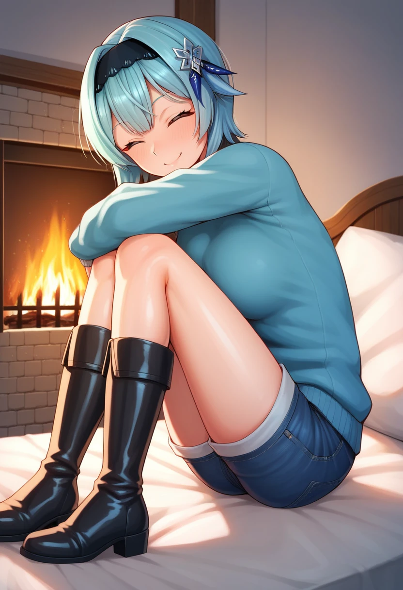 (highest quality, ),cute Kindergartener,small breasts, Winter household magazine cover,Jacket photo、hot style,Fireplace background, girls keeping warm,wonderful, 18+, NSFW,girls with arms behind their backs, 16 years old, wonderful, cute, smile, audience, article, shape, advertisement, magazine title, Lily \(Pokemon\), 暖炉のadvertisement, Are standing, cowboy shot, looking at the viewer, green eyes, smile, V arm,