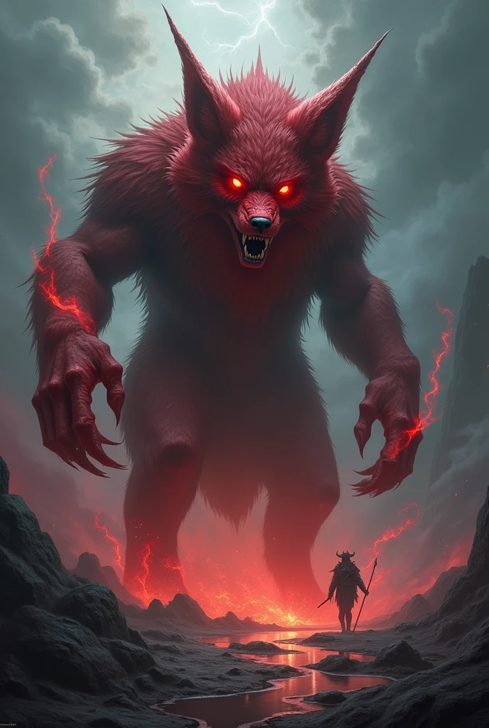 Werewolf with red and white fur vampire