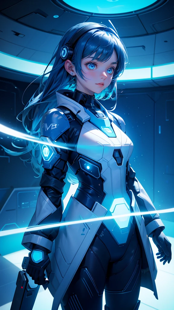 ((Melhor qualidade)), ((obra-prima)), (detalhado: 1.4), (((listras azul claro e brancas))), Uma guerreira cyberpunk mulher de 35 anos musculosa quase nua no estilo Simon Bisley para a capa da revista Heavy Metal, coxas nuas, Tiny thong, cinta liga, (((cabelo azul com mechas brancas SUPER DETALHADO))), ALTO CONTRASTE, clean face, Minimum clothing, roupa cyberpunk de fibra de carbono azul claro com pequenos detalhes em azul escuro e branco, (((roupa azul))), (((mulher madura))), ((corpo inteiro)), (((white tiny thong))), mechasuit