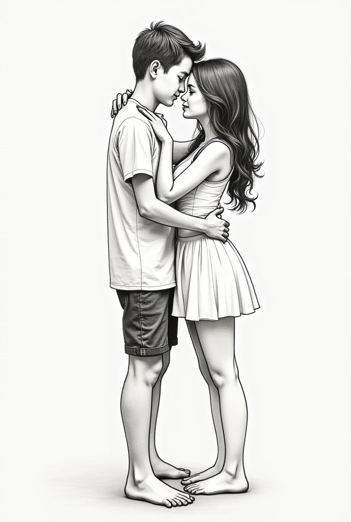 Draw a boy who is kissing Shakira and the boy touches Shakira&#39;s thong