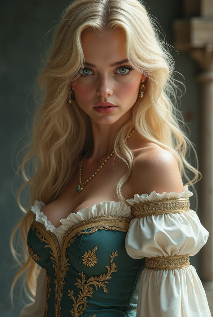 Beautiful Dickensian woman. A proper Lady, modest, moral, prim & proper. Innocent.  But with hidden sultriness. with hair that is coarse, wiry, and tightly curled. It often has a rough texture, feels stiff to the touch, and may be prone to frizz and tangling. The curls can be densely packed. . The Official Art – An Award-Winning Digital Masterpiece In 4K Ultra HD, Extreme Detail And Intricate Realism. This Concept Art Brought To Life By The Hands Of Artists Like Wlop & Artgerm In A Stunning 2D Vector Illustration. Paige Renee Spiranac. LArge, perky, full, well shaped pleasing breasts. Background is a panoramic vista.

