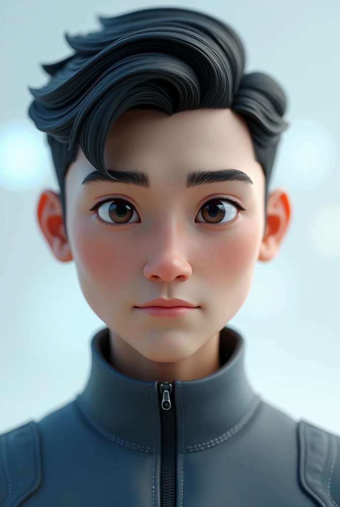 A Chinese boy, avatar photo, cold series, two-dimensional, solid color aqua blue background, masterpiece, best quality, (very detailed CG unified 8k wallpaper), (best quality), (best illustration), Octane rendering, ray tracing, super detailed --v6