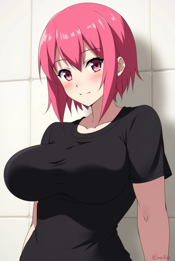 masterpiece, best quality, HD, 4K, Ultra-high resolution, Extreme Detail, Super detailed,beautiful eyes, beautiful hair, Beautiful side, beautiful skin, reality, Arima Kana, Redhead,short hair, red eyes, big breasts,topless, arms in front spread arms,ahegao, blush, sweat, Charming smile, Close-up, Look at the viewer