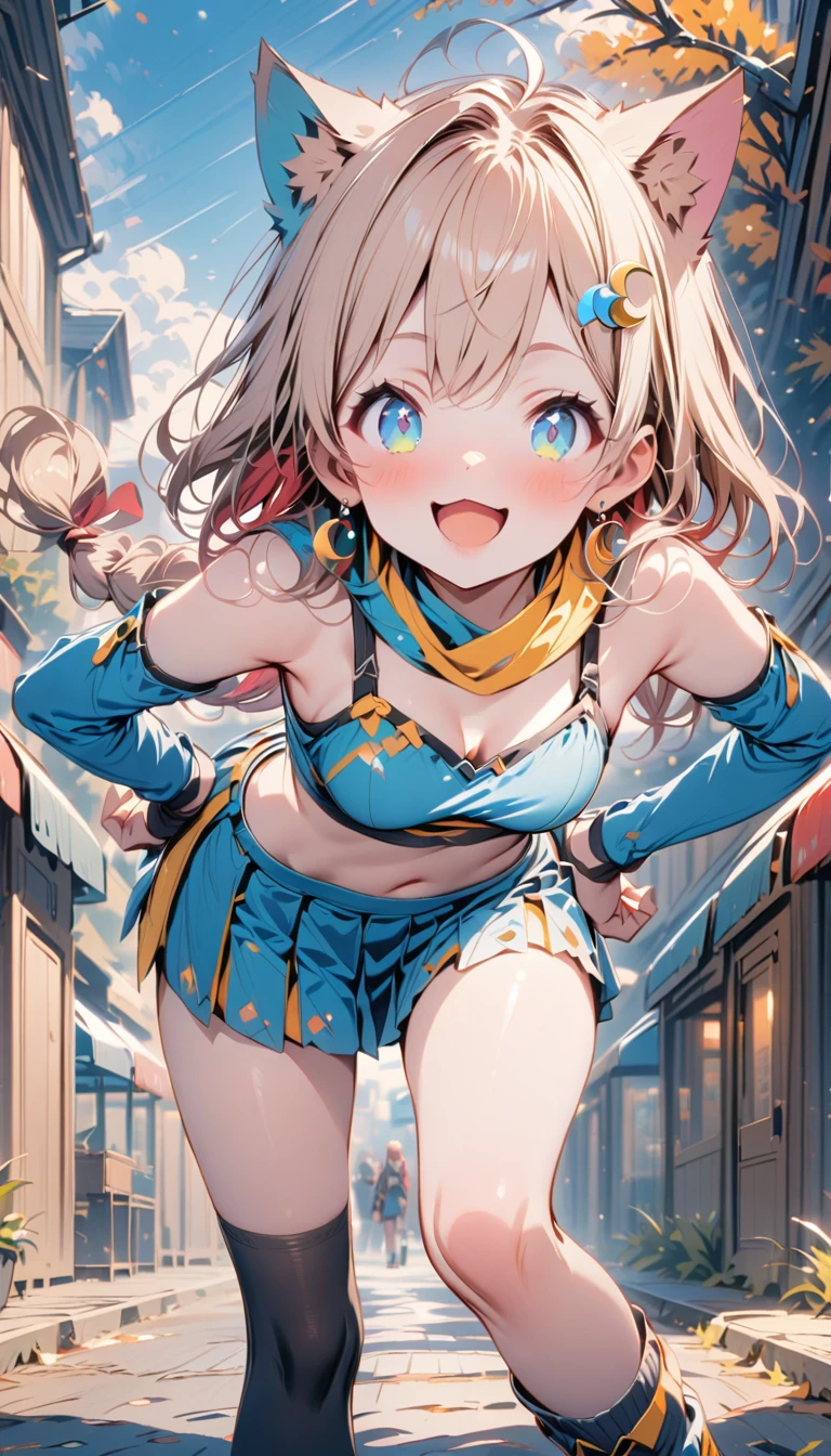 ((highest quality)), ((masterpiece)), (detailed), Perfect Face、5th grade elementary school、Grin、Blushing、Flat Chest、Turn your back to the viewer、Showing her anus