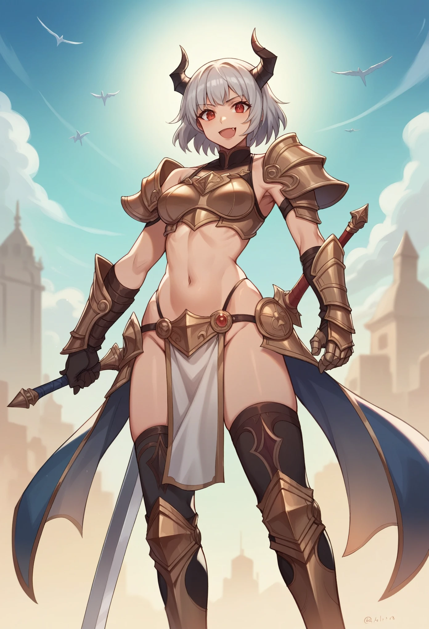 Imaginie uma guerreira amazona de pele morena, vestida com uma imponente armadura feita de ferro e obsidiana preta. Sua armadura cobre todo o corpo, highlighting his strength and dexterity. Seus cabelos longos caem em cascata em torno de seus ombros, adding a touch of femininity to her powerful appearance. in her hands, She wields a battle spear made of gleaming silver, com uma ponta afiada de obsidiana preta. The spear is an extension of his skill and determination in battle. Para completar seu visual, ela usa brincos e colares, that add a touch of elegance and style to your fierce appearance. This Amazonian warrior in anime format is an imposing and courageous figure, pronta para enfrentar qualquer desafio que surja em seu caminho.