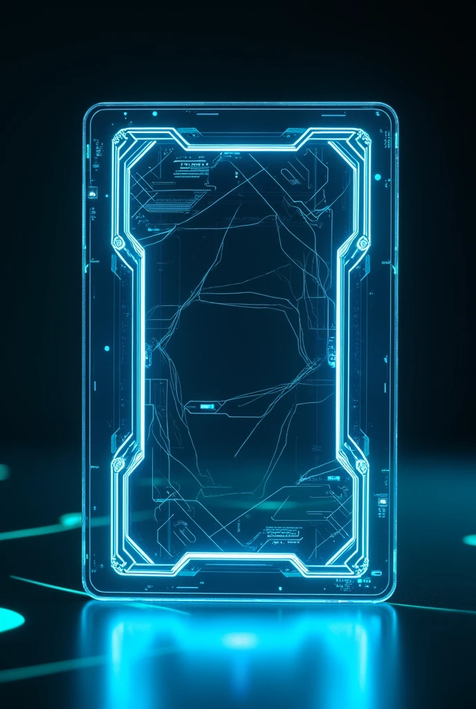 Holographic identity card but with no photo and make it portrait 
Make it empty
Make it in tron theme