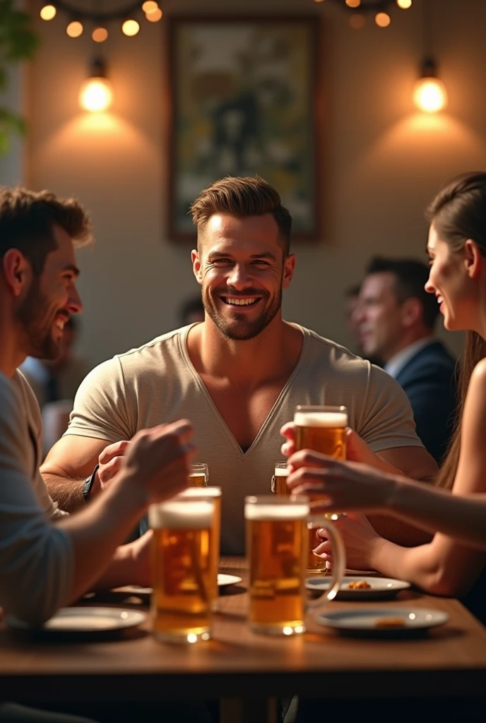 Man sitting in sexy underwear at a bar