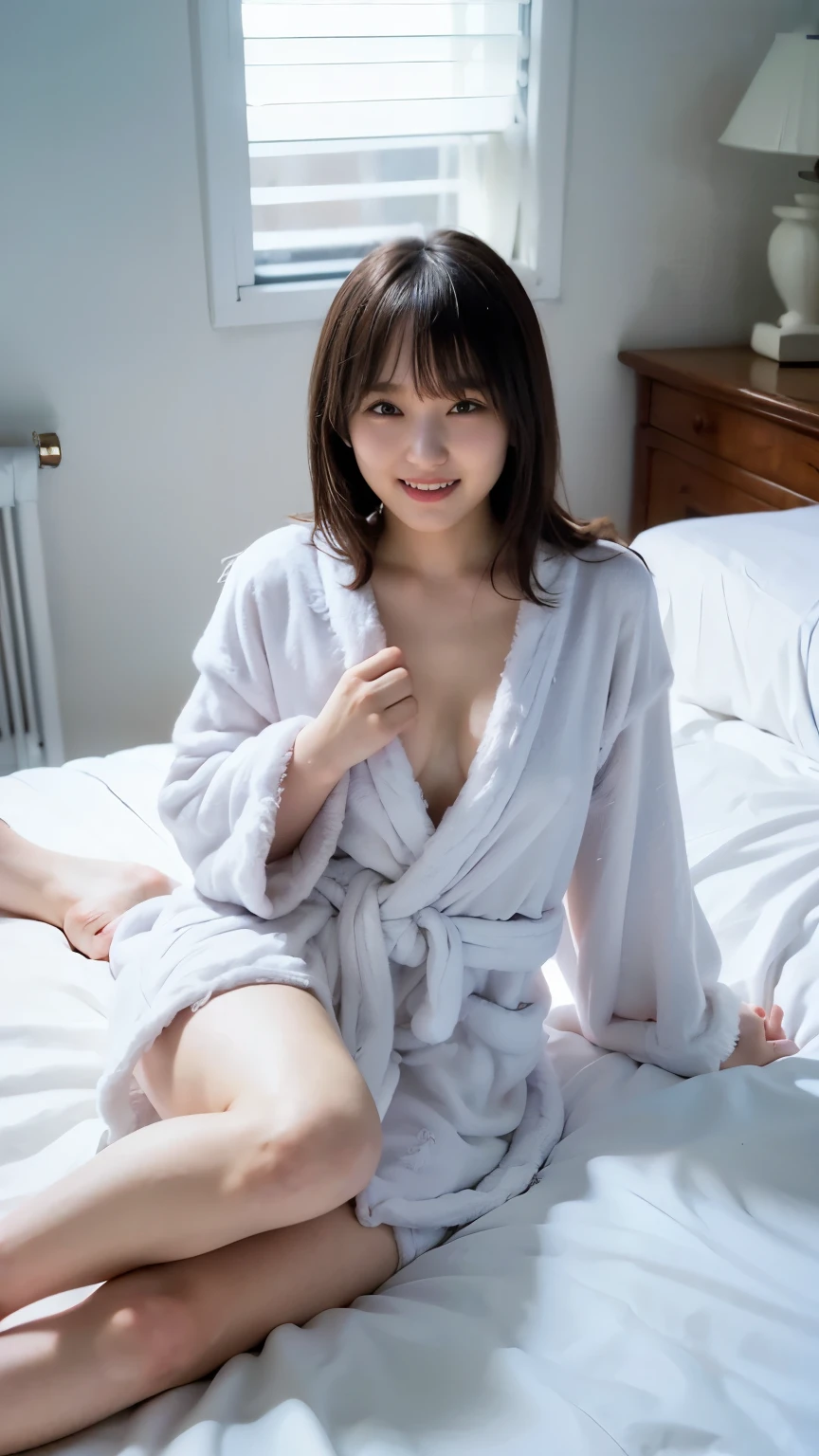 Tabletop, Highest quality, figure, Super detailed, In detail, High resolution, 8k wallpaper, Perfect dynamic composition, Beautiful attention to detail, Natural Lip ,Cleavage, whole body, See-through:1.5 、bedroom、Bottomless Nude、NSFW 、Poses that accentuate beautiful legs: 2.0 、barefoot、前が開いてヘソが見えるSee-throughのワンピース、I can see the vagina、A -yeld wia cute smile、Big Breasts、Delicate slender body、オフショルダーのSee-throughのブラトップ、Lower body nude、Nipples are visible、I can see the vagina、barefoot、Off-shoulder camisole、Glowing SkinのLittle Girl、Nipples are visible、Glowing Skin、Sweat、Wet skin、My vagina is wet and open、、Innocent 12 year outiful girl with a well-groomed face、Big Eyes、Well-formed eyes、The best gravure idolasterpiece、High resolution、Beautiful girl with a cute smile、A beautiful girl with an innocent face、Tear bags: 1.5 