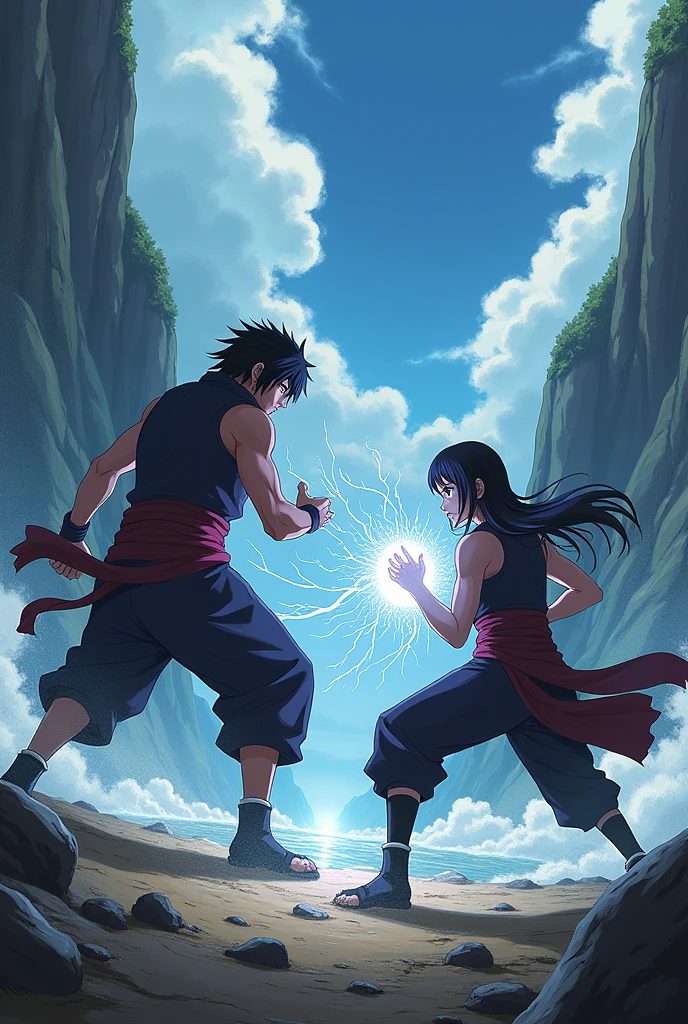Uchiha Sasuke fights Sakura Haruno with a scary aura