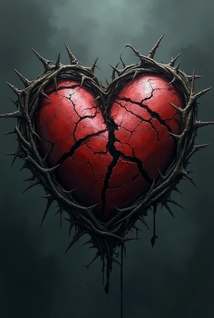 A Deathcore Metalcore band logo with the text “HopesHeart” at the top center. With The text “Broken Chromosomes” at the bottom in the center center. In the background should be a bloody heart with thorns and dna glowing strands that are deformed