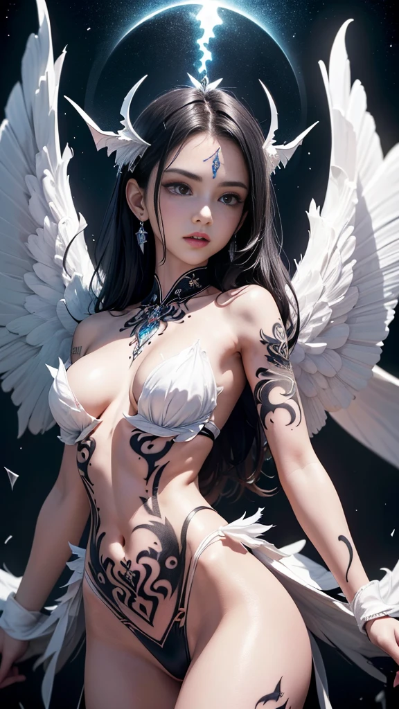 (Realistic picture, highest resolution, 16ก), (A demon with wide wings and immense power on her shoulders., Twelve wings on the shoulders., Bat Wingsสีดำ 3 อัน:1.5 , 3 white angel wings:1.5), Has 100 wings on the shoulders, There are 1000 wings that flow., Twelve wings on the shoulders., Bat Wingsดำ:1.3 white angel wings:1.5), 6 angel wings, 6 devil wings, (Beautiful girl with two meter long hair, Shiny black hair, Smooth white skin, Lips are very red.), ((stand, already)), (big breasts, big tits), (gigantic breast, breast augmentation, Breast 400 cc., small waist, hips raised, small thighs, Long legs), (dynamic poses), (Armor that slightly conceals the body), Separate theme, (Angel wings and devil wings), floating in the air above the ground, background darkness, Embraced with twelve wings, The horns that grow from the head are like a crown., He who has light, wears little armor, There is power coming out of the body., sparkling wings, white light black light, amazing wings, beautiful gesture, 8K resolution, Resolution 4000 x 2250 pixels, beautiful gesture, Angel wings and devil wings, (Realistic picture, highest resolution, 16K), (A demon god with wide wings and enormous power on his shoulders.., Twelve wings on the shoulders., Bat Wings, (RAW shooting:1.5, realistic:1.5, dark fantasy:1.5, 8ก), (Highest quality, Masterpiece, Ultra high resolution), Demon World, ((Perfect dynamic composition:1.7, Detailed tattoos all over the body:1.6, Wear exquisite jewelry:1.6)), Highly detailed skin and facial features:1.3, Details of the limbs, (A sexy succubus with big wings.:1.3, beautiful and beautiful:1.3), chaos, (Wear shoulder-length clothing correctly.:1.3), big breastsที่กำลังจะระเบิด, Don&#39;t show your nipples, ช่องว่างbig breasts, (The expression on your face when you feel a strong touch., Facial expressions when feeling pleasure, A look sunk in joy), beautiful blue eyes, Eyes that give a feeling of elegance and beauty, sexy face, Blush, (Too erotic and cute:0.9, Fascinating:0.9), (An incomprehensible amount of fluid flows throughout the body., Six pairs of large wings, Large devil wings, The size of the devil&#39;s wings, Amazing wings, The bloodline of the gods and demons is strong., Wings are wide and overflowing the screen, Outstanding angle, Emphasizes the overly large breasts