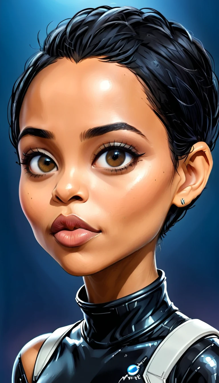 a close up of a woman with a short black hair, zoë kravitz, prominent cheekbones, zoe kravitz as an astronaut, zoe kravitz futuristic astronaut, big cheekbones, with high cheekbones, sharp cheekbones, defined cheekbones, pronounced cheekbones, good definition of cheekbones, high cheekbones, beautiful cheekbones, with symmetrical facial features