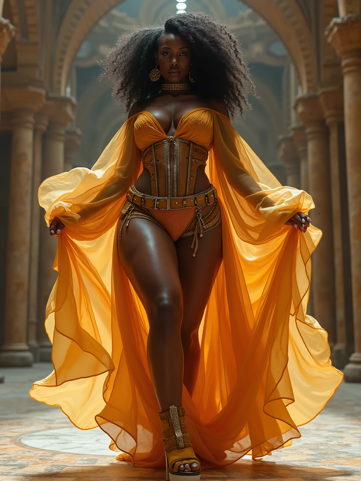 (Character: one Brazilian woman, 20 years old,, dark skin, black skin, smile, black hair, mega hair, dreadlocks:1.3, tall)
(Clothing:  white elegant short dress, golden jewels, golden collars, golden high heels)
(Pose: full body shoot, full body pose)
(Scene: blurry, dark alley, noir scene)
(best quality, masterpiece, Award-winning photography,Ultra realistic,Ultra-detailed,Textural effects,Absurdres,HDR,Intricate details)
