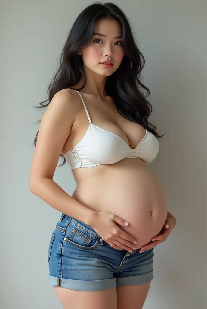 Asian Beautiful Girl　Big Breasts　Pregnant belly　naked　Piledriver
