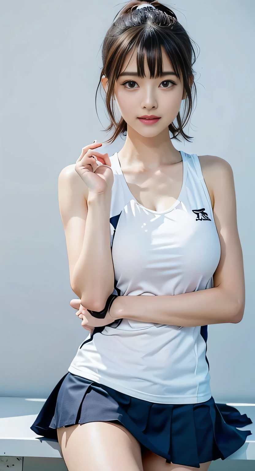 (masterpiece, best quality, high resolution, unity 8k wallpaper, extremely detailed CG:1), (illustration:1.0), 1girl,solo, yurims, headband, dougi, spandex, big breasts
