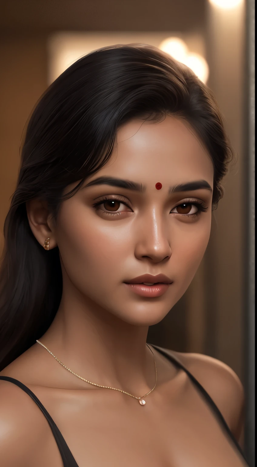 young Indian girl, 1, red top, gentle lighting, intricate facial details, flawless complexion, top-notch 3D rendering, hyper-realistic, in her room. photorealistic digital art trending on Artstation 8k HD high definition detailed realistic, detailed, skin texture, hyper detailed, realistic skin texture, armature, best quality, ultra high res, (photorealistic:1.4),, high resolution, detailed, raw photo, 400 camera f1.6 lens rich colors hyper realistic lifelike texture dramatic lighting unrealengine trending on artstation cinestill 800