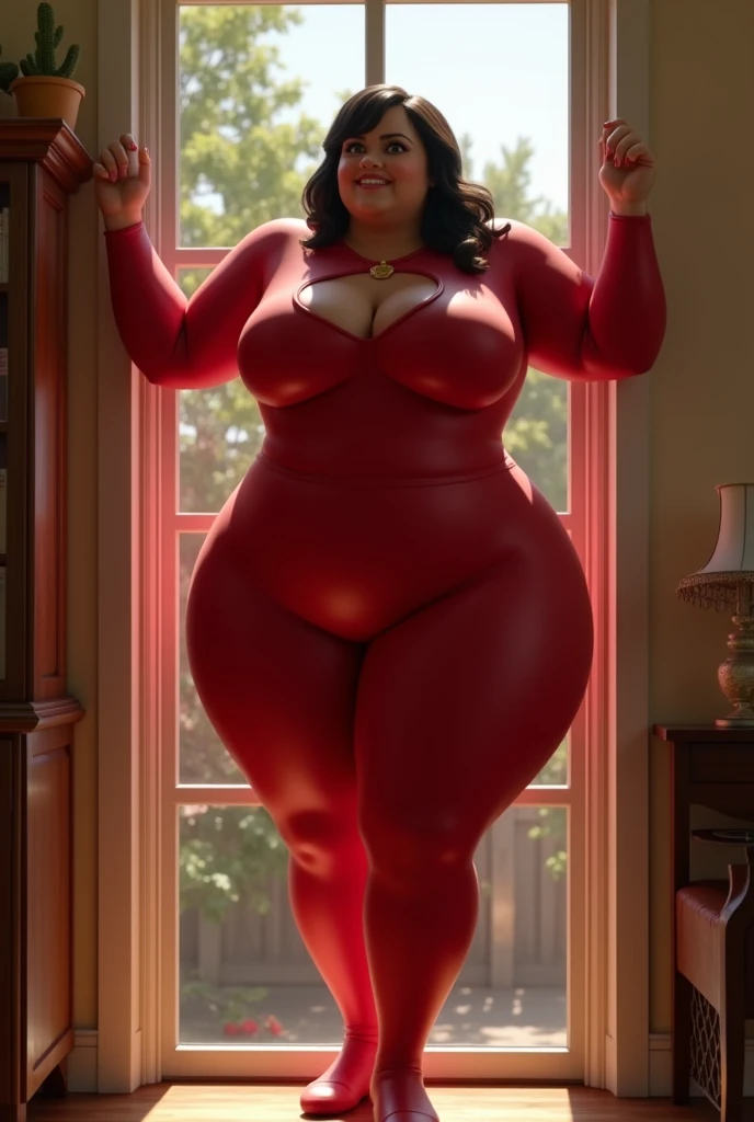 Cherry Jubilee, naked, big breasts, massive fat belly, fattest belly ever, making a puddle of pussy juice From her pussy, Cherry Jubilee Equestria girls, full body, Standing, in the living room, Cherry Jubilee, cuerpo completo, high resolusion